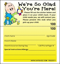 2-Part Stock "Baby & Teddy Bear" - Pack of 200 Yellow 