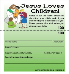 2-Part Stock "Jesus Loves Children" - Pack of 200 Green 