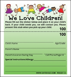 2-Part Stock "Kids Playing" - Pack of 200 Green 