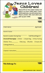 3-Part Stock "Jesus Loves Children" - Pack of 200 Yellow 