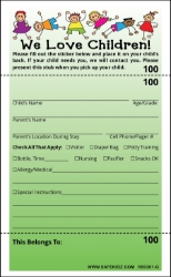 3-Part Stock "Kids Playing" - Pack of 200 Green 