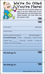 4-Part Stock "Baby and Teddy Bear" - Pack of 200 Blue 