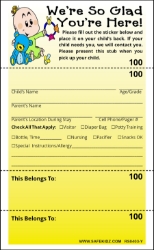 4-Part Stock "Baby and Teddy Bear" - Pack of 200 Yellow 
