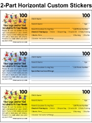 Horizontal 2-Part Check-In & Security Stickers - Box of 800 