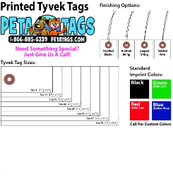 Printed Tyvek Tags (PolyArt Substitute) - Box of 1000 