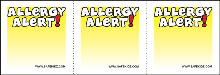 "Allergy Alert" Stickers - Pack of 200 