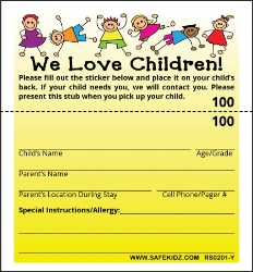 2-Part Stock "Kids Playing" - Pack of 200 Yellow 
